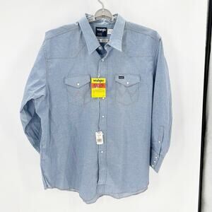 VINTAGE Wrangler Shirt dead stock Cowboy Cut Western Pearl Snap Button size 4XLT